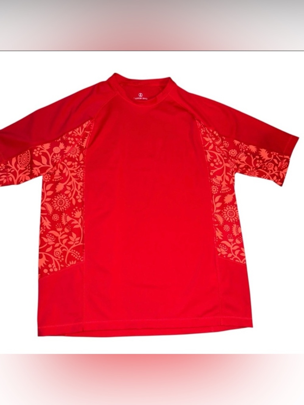 Lands’ End Men’s Red Floral Rash Guard Swim Shirt Size Large 42–44
